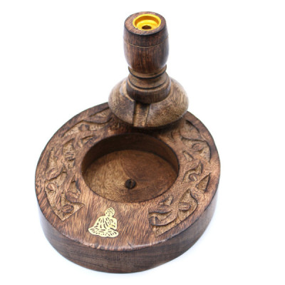 Drewniany kominek backflow - Budda Z Mosiądzu | Sklep Kardamon | Aromaterapia | Relax | Medytacja Drewniany kominek backflow - Budda Z Mosiądzu | Sklep Kardamon | Aromaterapia | Relax | Medytacja