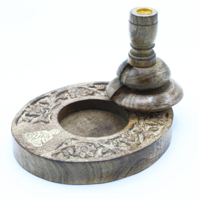 Drewniany kominek backflow - Budda Z Mosiądzu | Sklep Kardamon | Aromaterapia | Relax | Medytacja Drewniany kominek backflow - Budda Z Mosiądzu | Sklep Kardamon | Aromaterapia | Relax | Medytacja