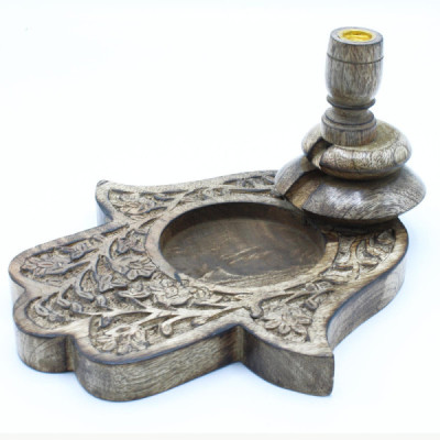 Drewniany kominek backflow - Hamsa | Sklep Kardamon | Aromaterapia | Relax | Medytacja Drewniany kominek backflow - Hamsa | Sklep Kardamon | Aromaterapia | Relax | Medytacja