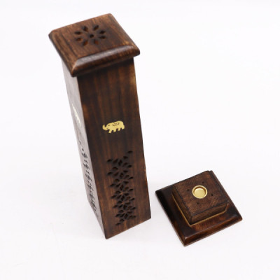 Podstawka z drewna mango - jasna wieża | Sklep Kardamon | Aromaterapia | Relax | Medytacja Podstawka z drewna mango - jasna wieża | Sklep Kardamon | Aromaterapia | Relax | Medytacja