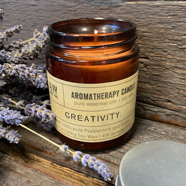 Aromaterapeutyczna Świeca Sojowa 200g - Kreatywność