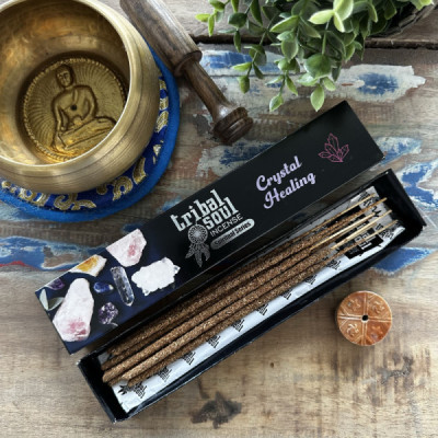 Kadzidełka Tribal Soul - Uzdrawianie Kryształami + Podstawka | Sklep Kardamon | Aromaterapia | Relax | Medytacja Kadzidełka Tribal Soul - Uzdrawianie Kryształami + Podstawka | Sklep Kardamon | Aromaterapia | Relax | Medytacja