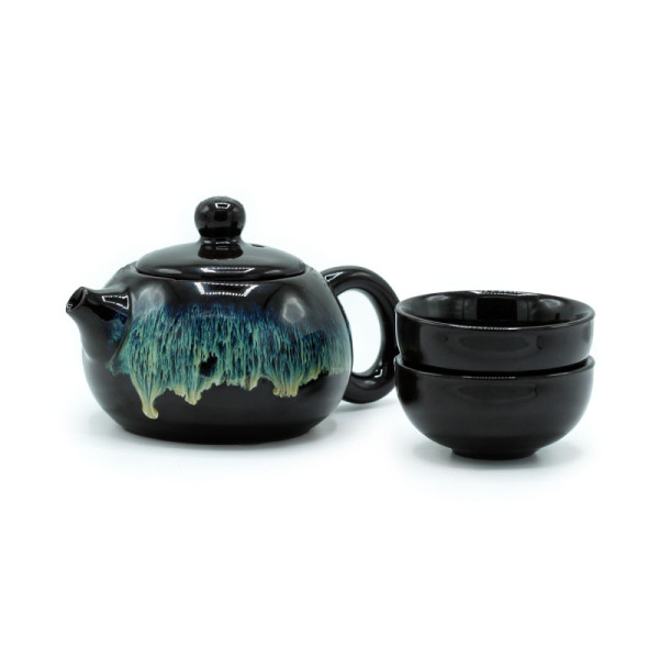 Ceramiczny czajniczek do herbaty 0,2 l + 2 kubeczki,