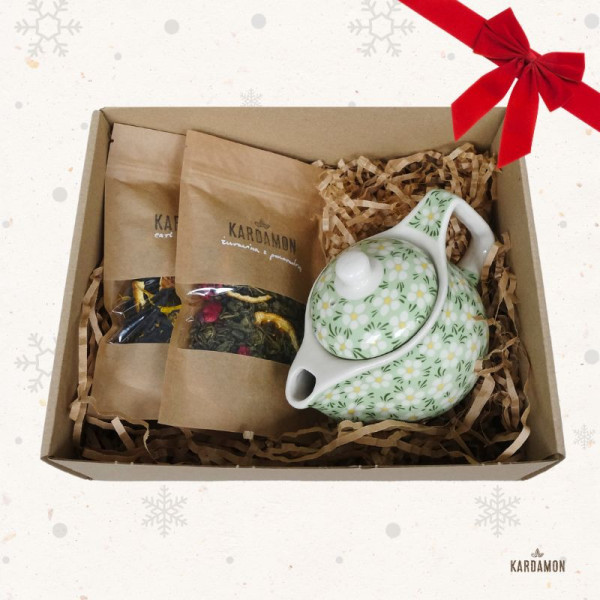 Zestaw prezentowy z czajniczkiem i herbatą